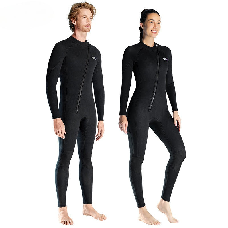 1.5MM front zipper warm wetsuit women's one-piece cold-proof wetsuit men's swimming snorkeling surf suit