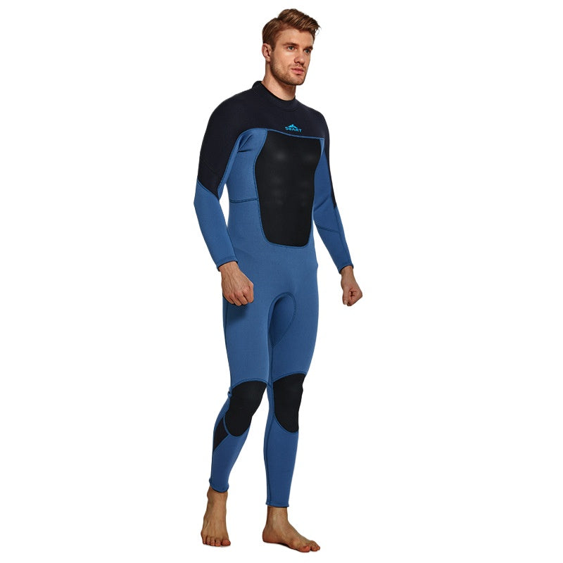 3MM one-piece wetsuit, swimsuit, wetsuit, men's long-sleeved sunscreen, surf suit, cold and warm jellyfish suit.