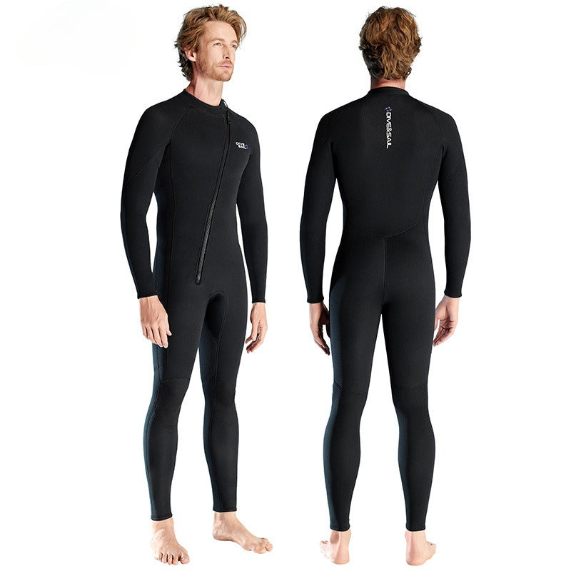 1.5MM front zipper warm wetsuit women's one-piece cold-proof wetsuit men's swimming snorkeling surf suit