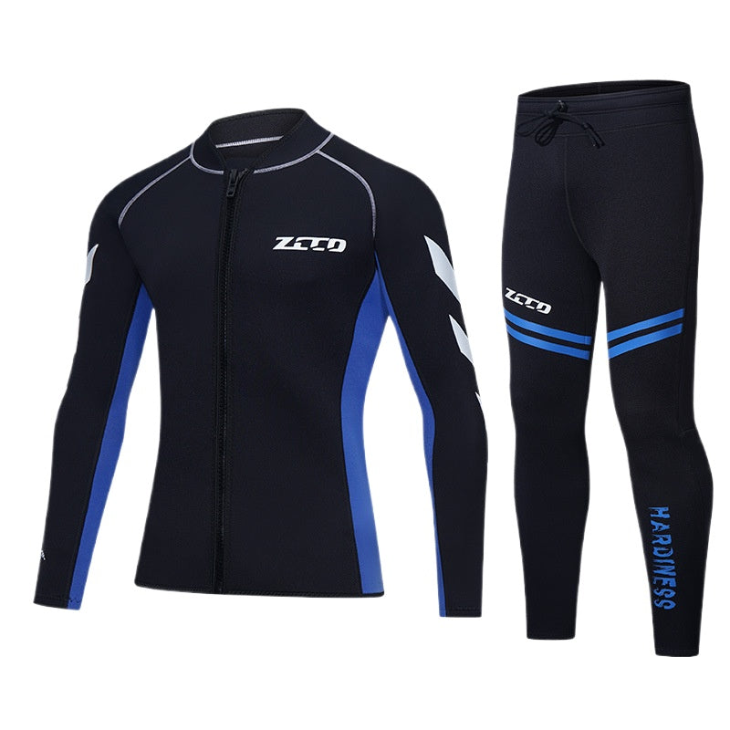 3Mm men's and women's split long-sleeved wetsuits, surf jackets, tops, thickened warm snorkeling, cold-proof and sun-proof jellyfish clothes