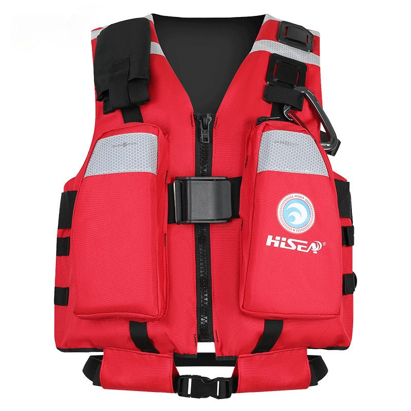 Rescue life jacket, thickened fishing vest, professional portable high buoyancy vest, suitable for snorkeling and swimming