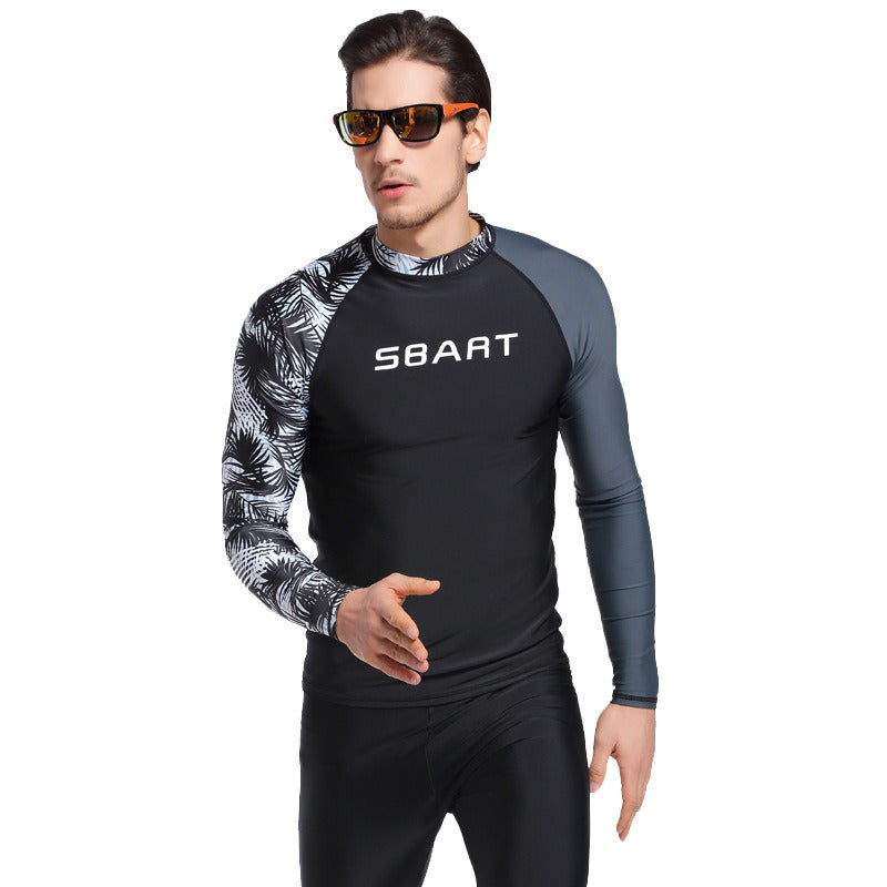 Men's split diving suit, long sleeved sun protection swimsuit, surfing swimsuit, snorkeling suit, jellyfish suit, sun protection suit