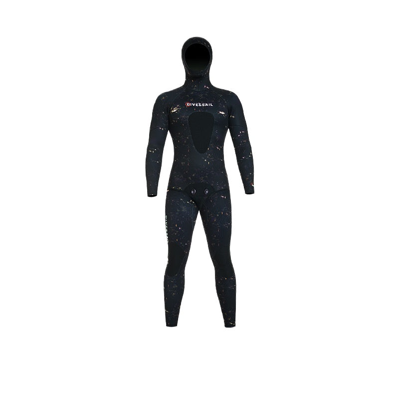 Wetsuit 3/5/7 MM camouflage fishing and hunting suit split hooded light leather wetsuit warm free diving wetsuit