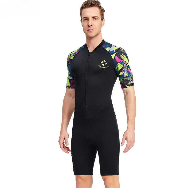 Wetsuit 1.5MM Men's One-piece Warm Wetsuit Outdoor Snorkeling Surfing Sailing Sun Protection Swimsuit