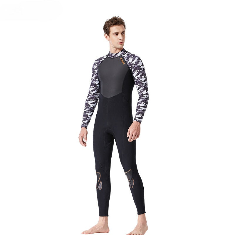 3MM couple diving suit men and women thickened warm winter outdoor snorkeling surfing one-piece long-sleeved jellyfish suit