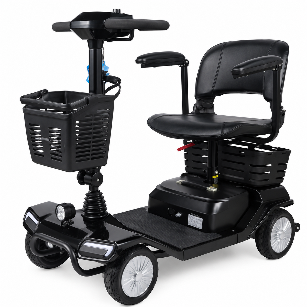 T403 black foldable four-wheel mobility scooter